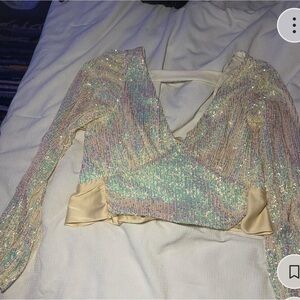 Sequin Long Sleeve Top